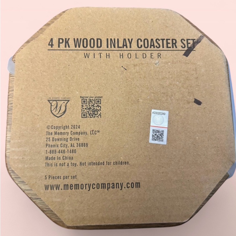 Auburn Tigers 4-Pack Wood Inlay Coaster Set with Holder - Picture 5 of 5